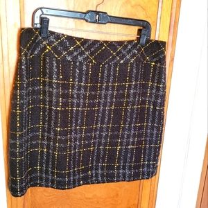 Plaid Black and Yellow Women's Skirt